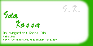 ida kossa business card